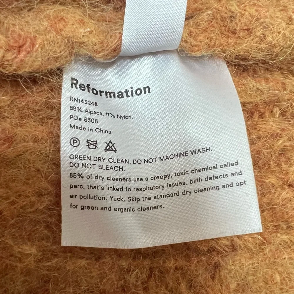 Reformation Tatum Alpaca Wool-blend Mustard Sweater - Picture 8 of 8